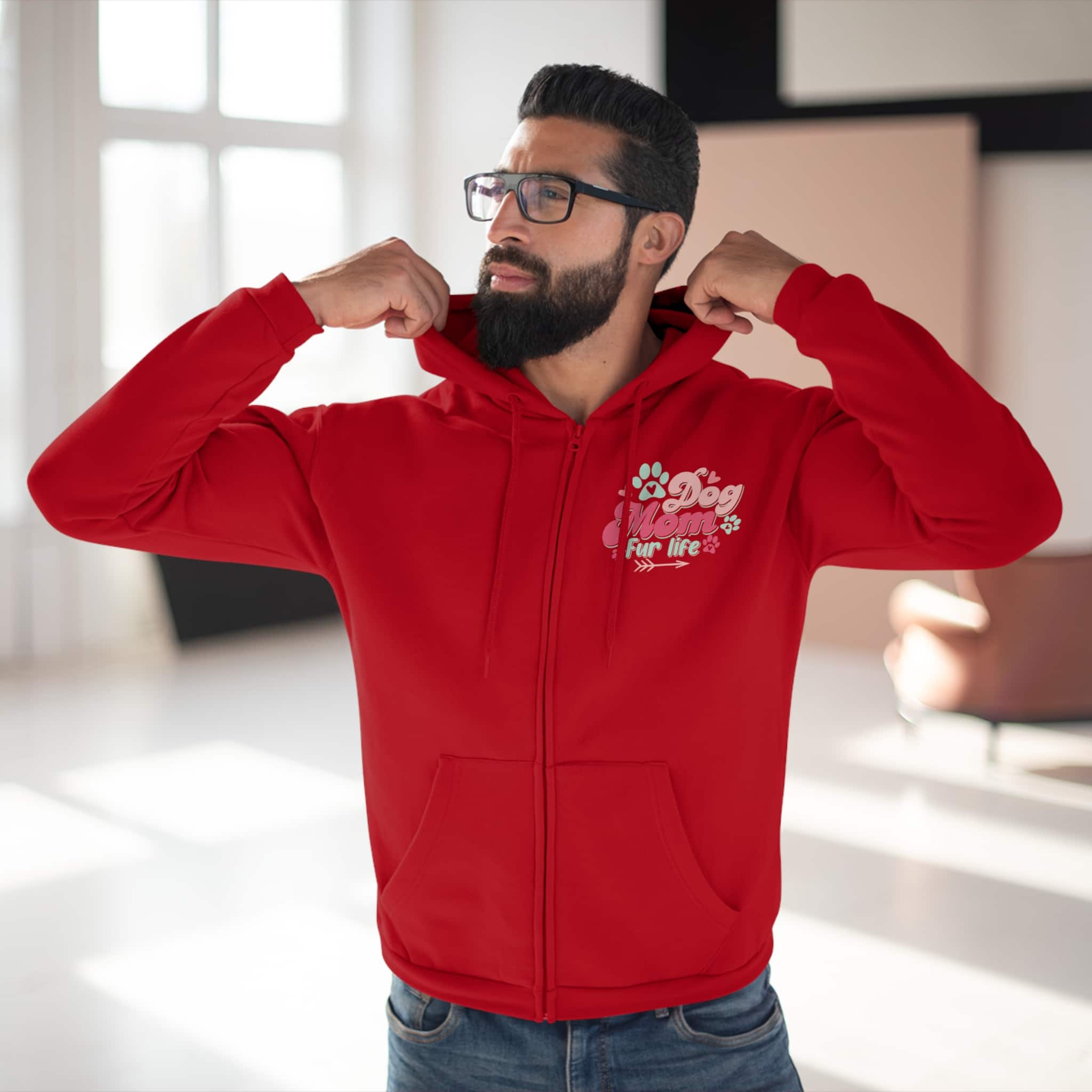 Dog Mom Fur Life Unisex Hooded Zip Sweatshirt 24 Dog Mom Fur Life Unisex Hooded Zip Sweatshirt - Image 24