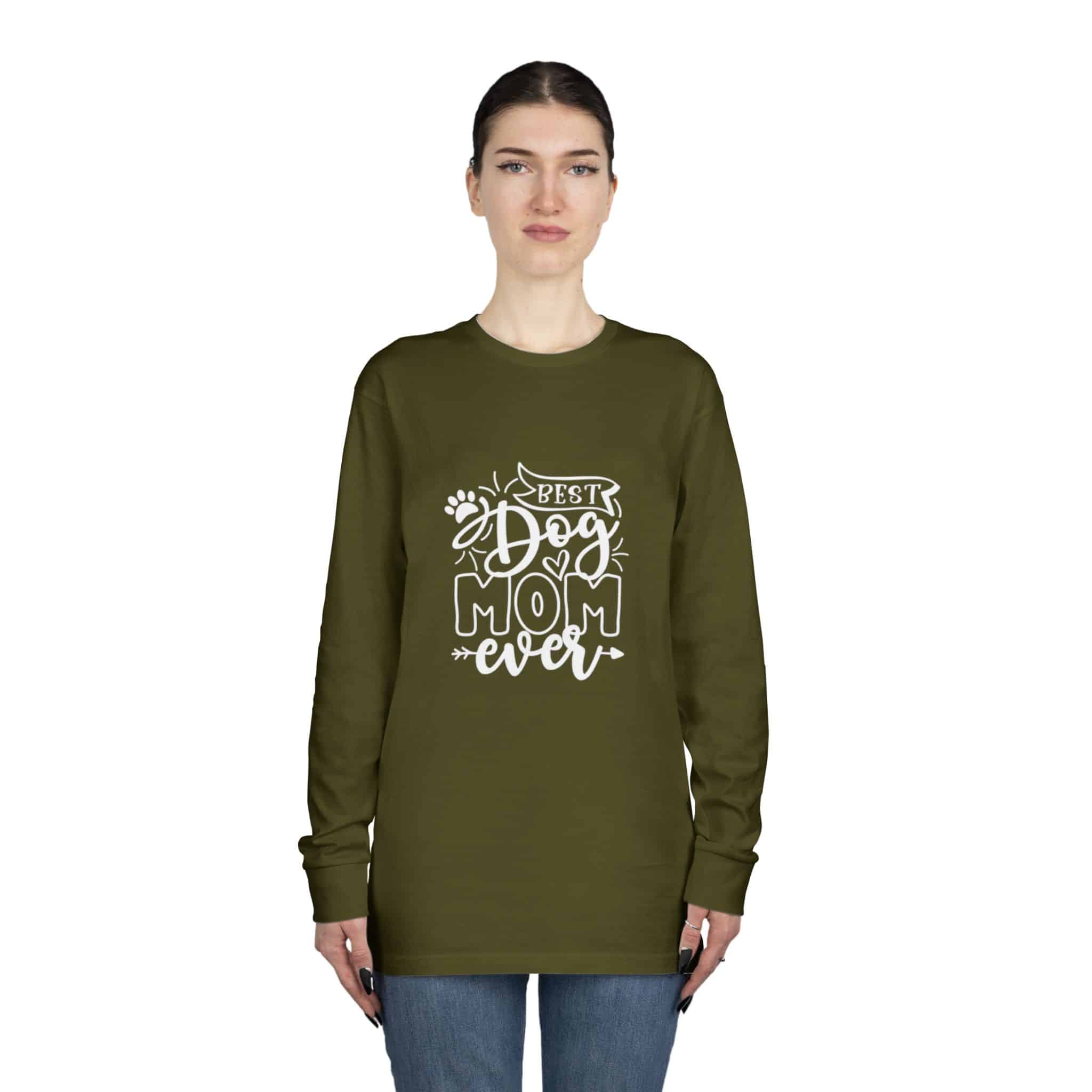 Best Dog Mom Ever Long Sleeve Crewneck Tee Classic Combed Cotton 40 Best Dog Mom Ever Long Sleeve Crewneck Tee Classic Combed Cotton - Image 40