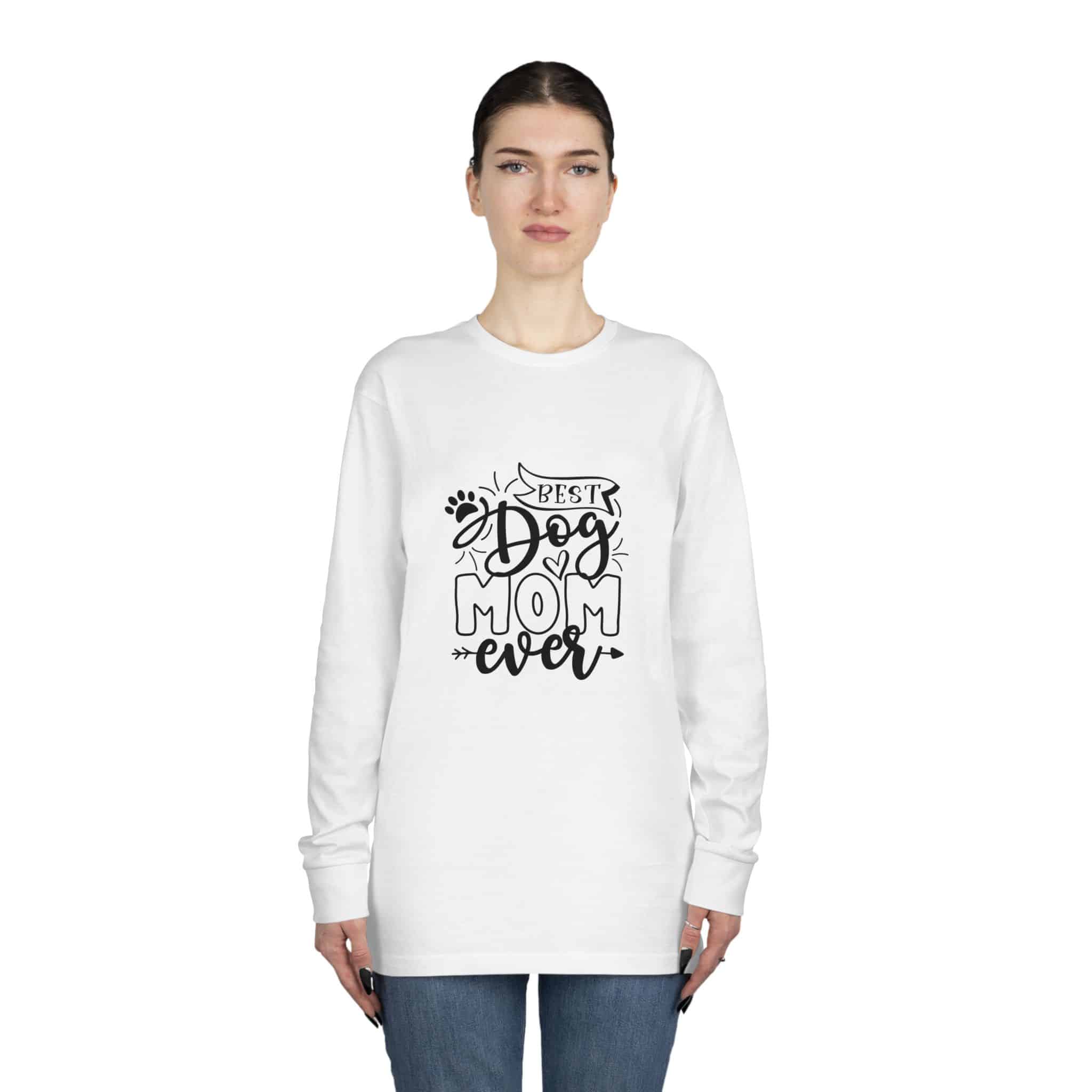 Best Dog Mom Ever Long Sleeve Crewneck Tee Classic Combed Cotton 8 Best Dog Mom Ever Long Sleeve Crewneck Tee Classic Combed Cotton - Image 8