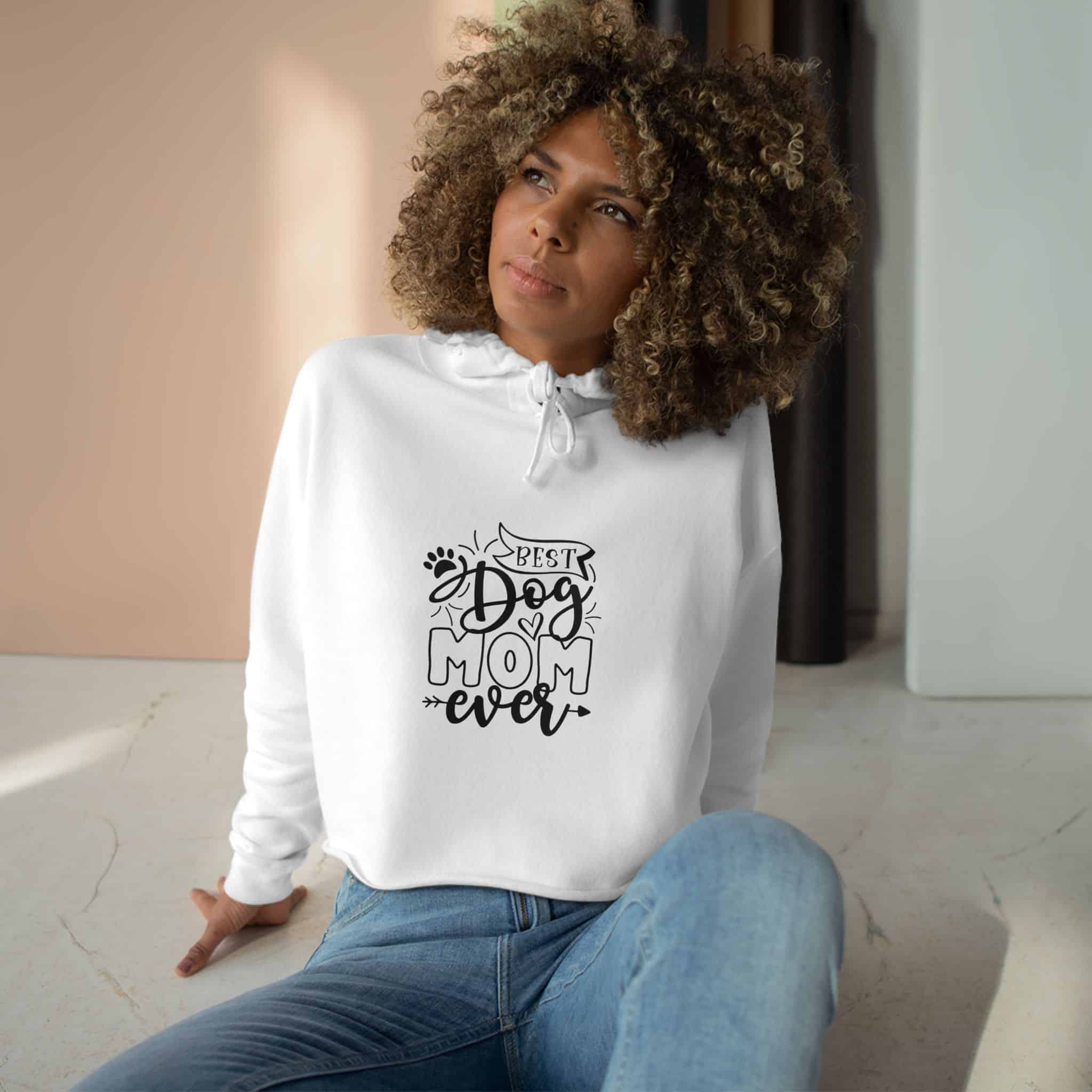 Best Dog Mom Ever Sass Queen Crop Hoodie Of Ultimate Canine Cuddles 3 Best Dog Mom Ever Sass Queen Crop Hoodie Of Ultimate Canine Cuddles - Image 3