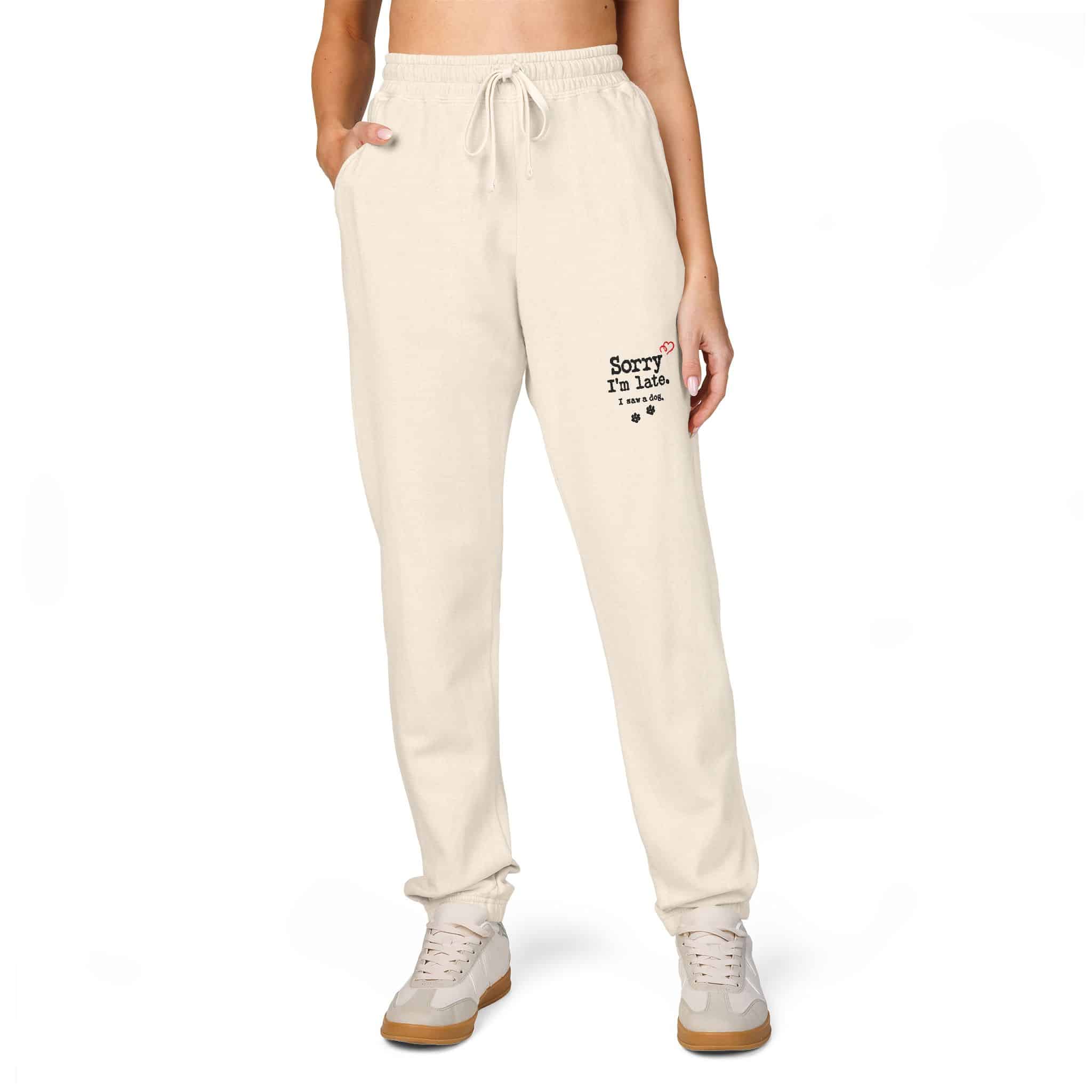 Sorry I’m Late I Saw A Dog Unisex Garment-Dyed Fleece Sweatpants 18 Sorry I’m Late I Saw A Dog Unisex Garment-Dyed Fleece Sweatpants - Image 18