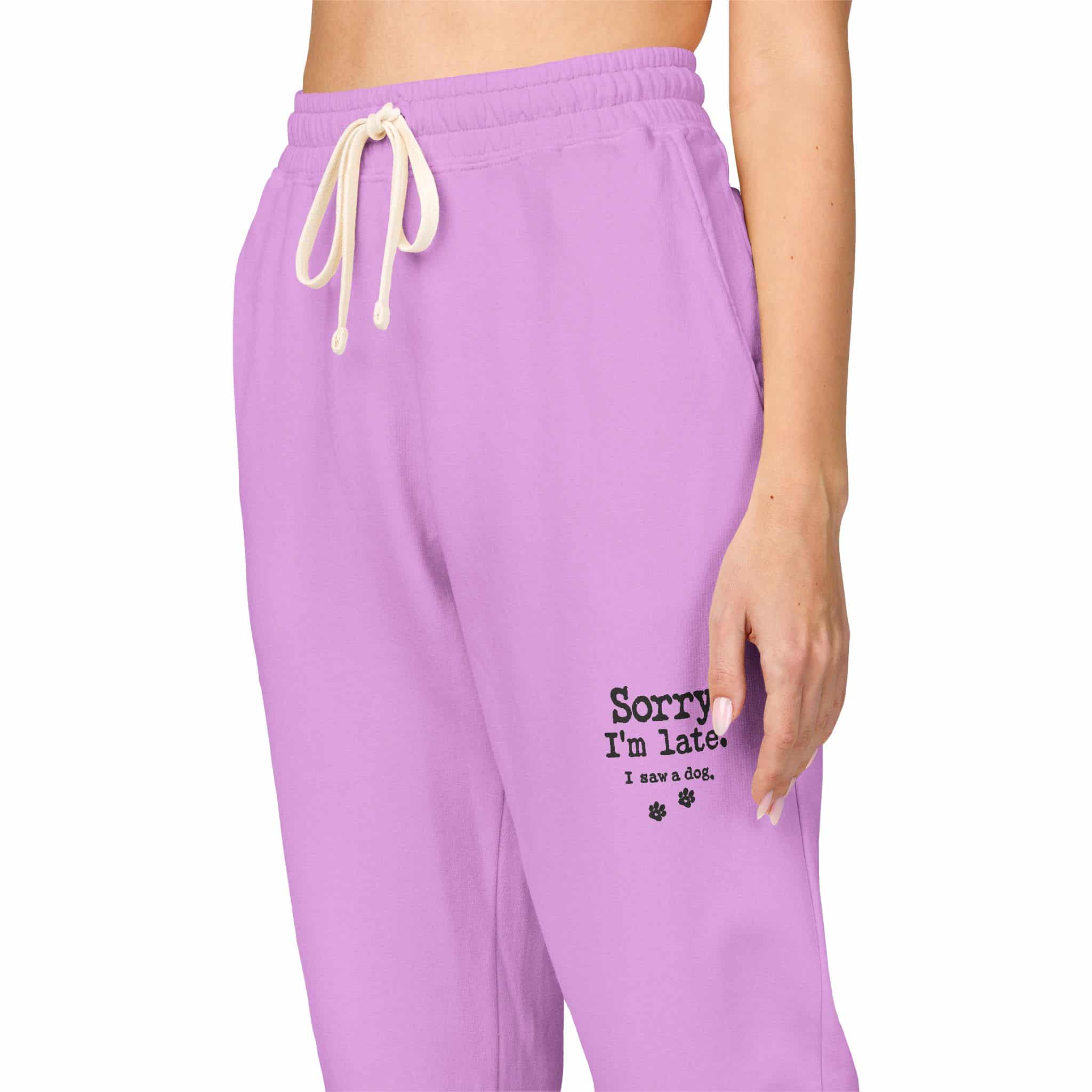 Sorry I’m Late I Saw A Dog Unisex Garment-Dyed Fleece Sweatpants 4 Sorry I’m Late I Saw A Dog Unisex Garment-Dyed Fleece Sweatpants - Image 4