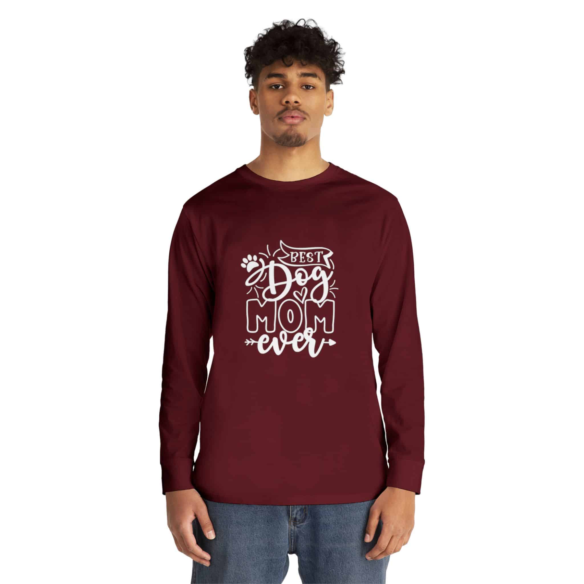 Best Dog Mom Ever Long Sleeve Crewneck Tee Classic Combed Cotton 55 Best Dog Mom Ever Long Sleeve Crewneck Tee Classic Combed Cotton - Image 55