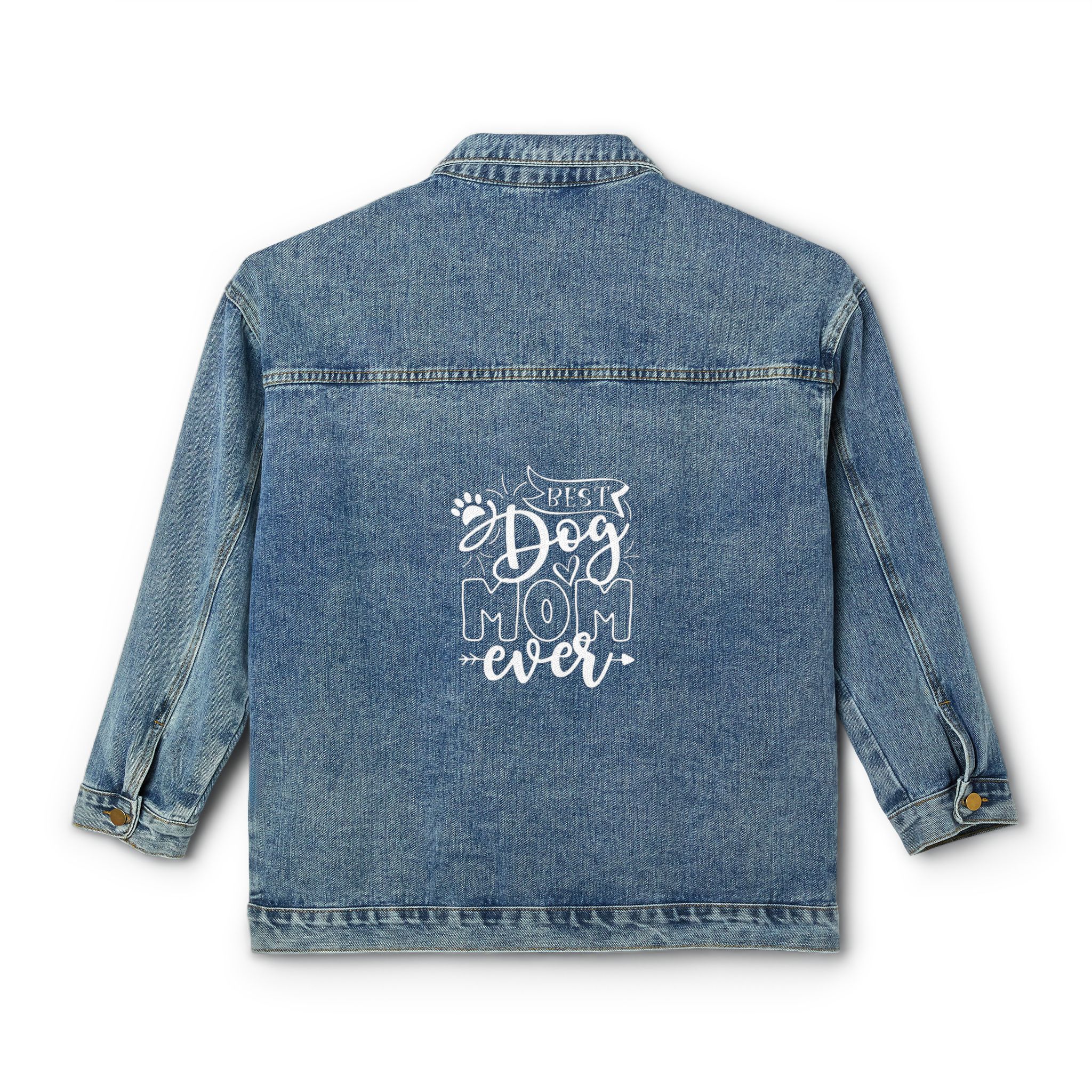 Best Dog Mom Ever Women’s Denim Jacket Oversized Treat-Pocket Legend 2 Best Dog Mom Ever Women’s Denim Jacket Oversized Treat-Pocket Legend - Image 2