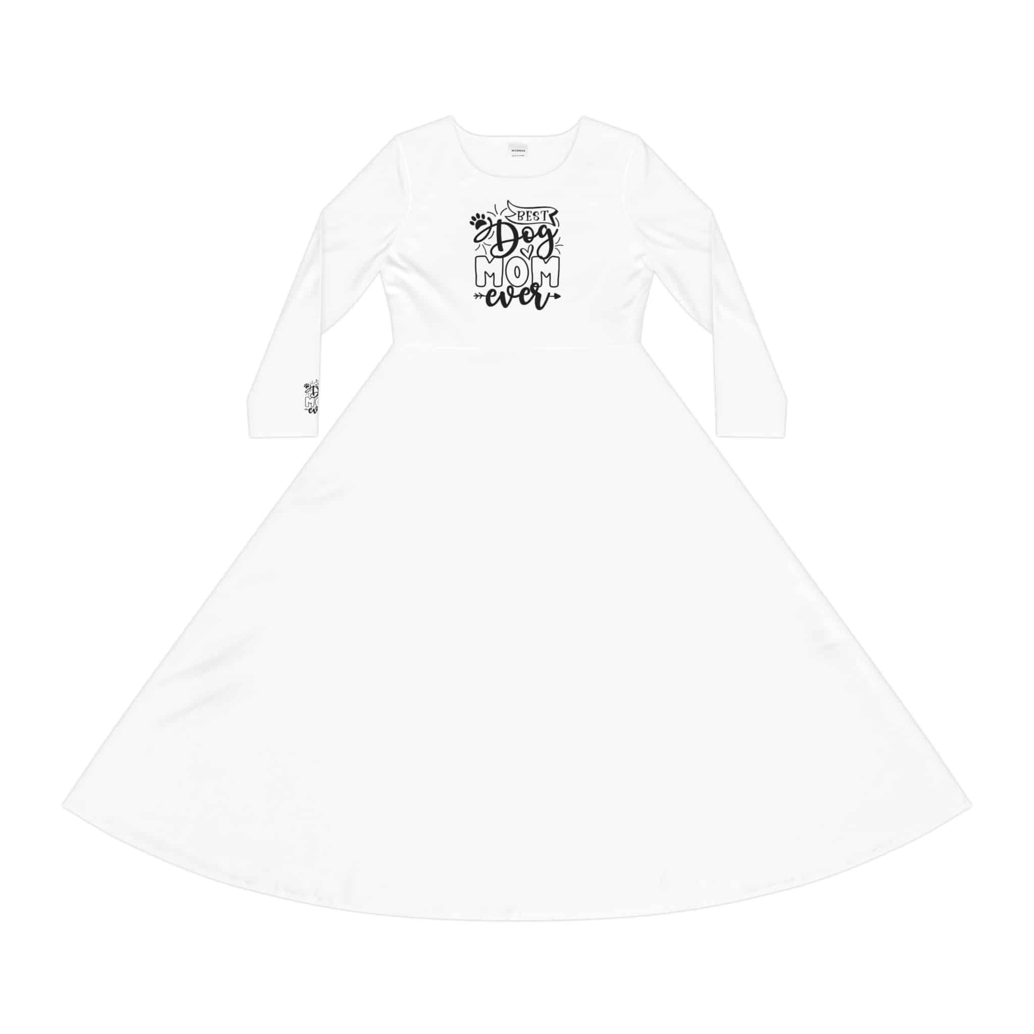 Best Dog Mom Ever Women'S Long Sleeve Dance Dress (Aop) 1 Best Dog Mom Ever Women'S Long Sleeve Dance Dress (Aop)